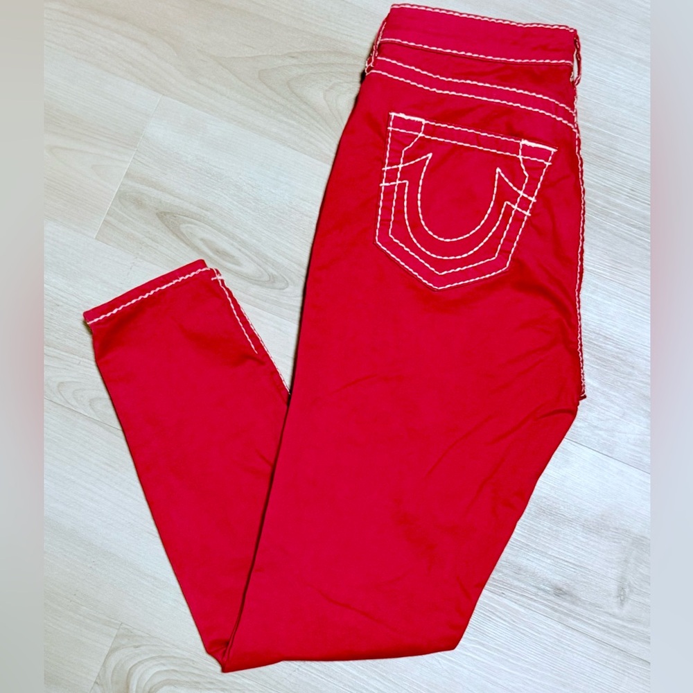 TRUE RELIGION Red Skinny Jeans